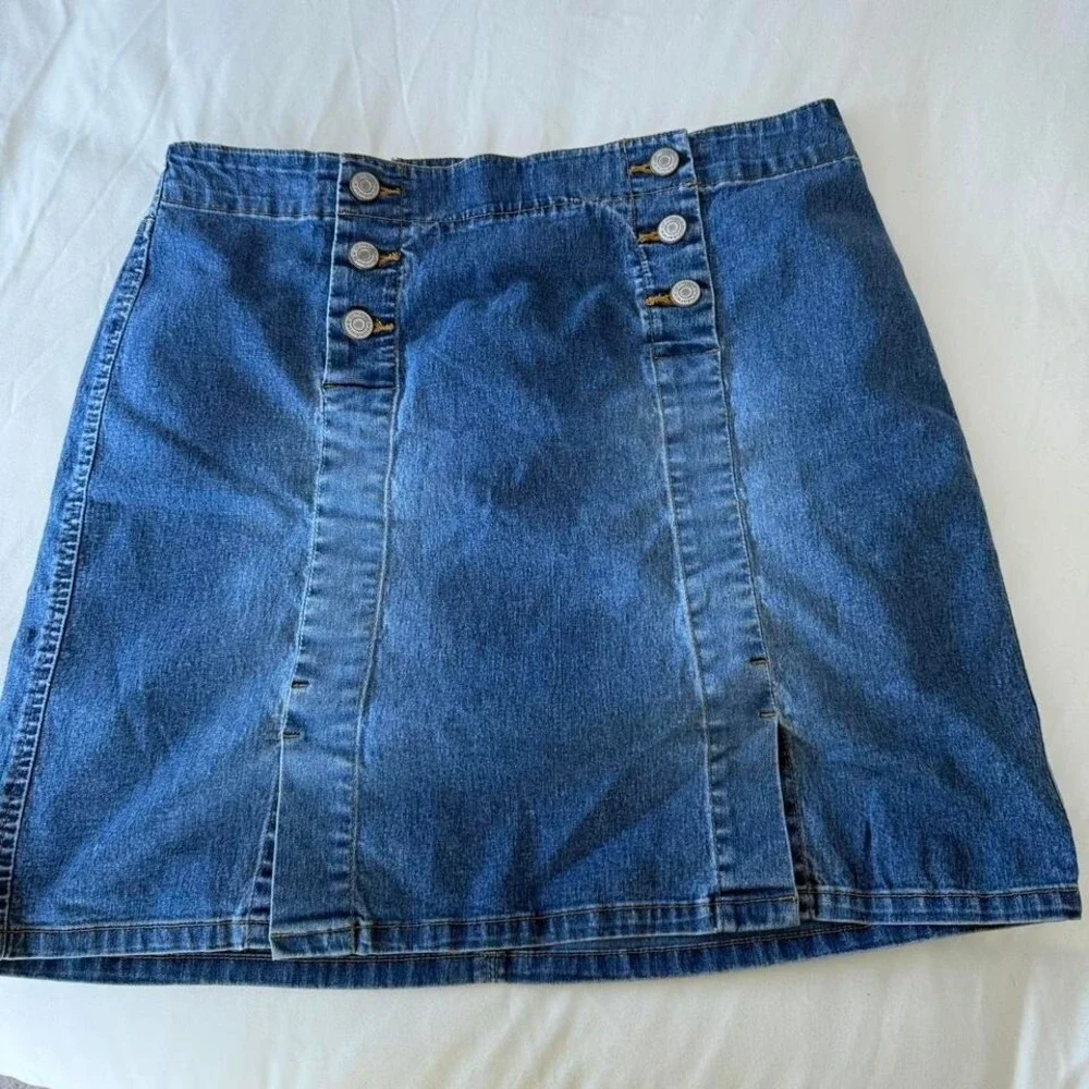 no boundaries jean‎ boho mini lace up skirt 11